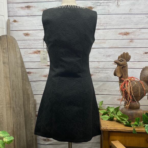 PAPARAZZI by BIZ Woolblend Black & White Dress S Winter Pick Stitch Embossed - Picture 5 of 12
